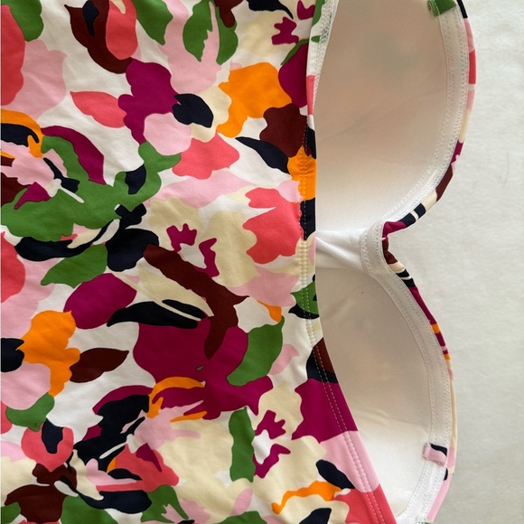 New Anne Cole Strapless/Halter One Piece Floral Bathing Suit. Size 16. - Picture 6 of 6